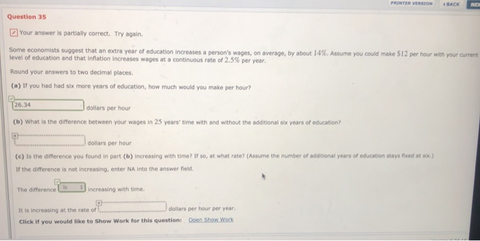 Solved PRINTER VERSION BACK Question 35 Your answer is | Chegg.com