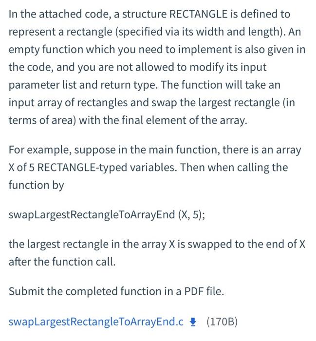 Solved In the attached code, a structure RECTANGLE is | Chegg.com
