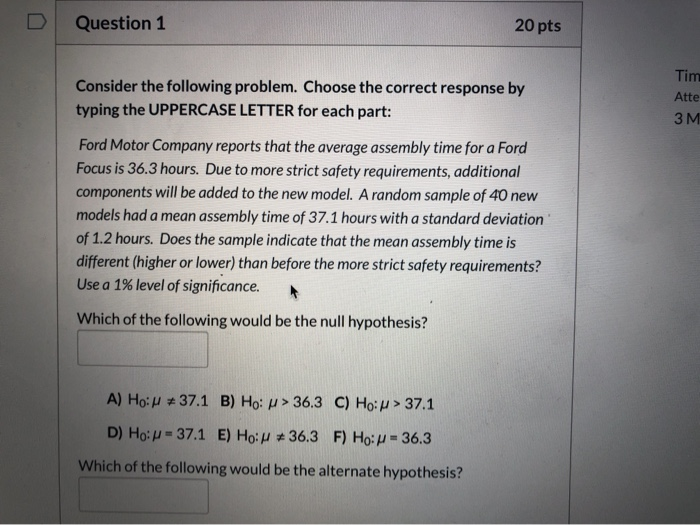 Solved D Question 1 20 pts Consider the following problem. | Chegg.com