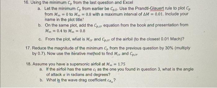 16 Using The Minimum Cp From The Last Question And Chegg Com