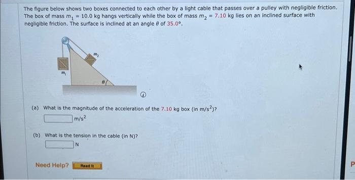 Solved The figure below shows two boxes connected to each | Chegg.com