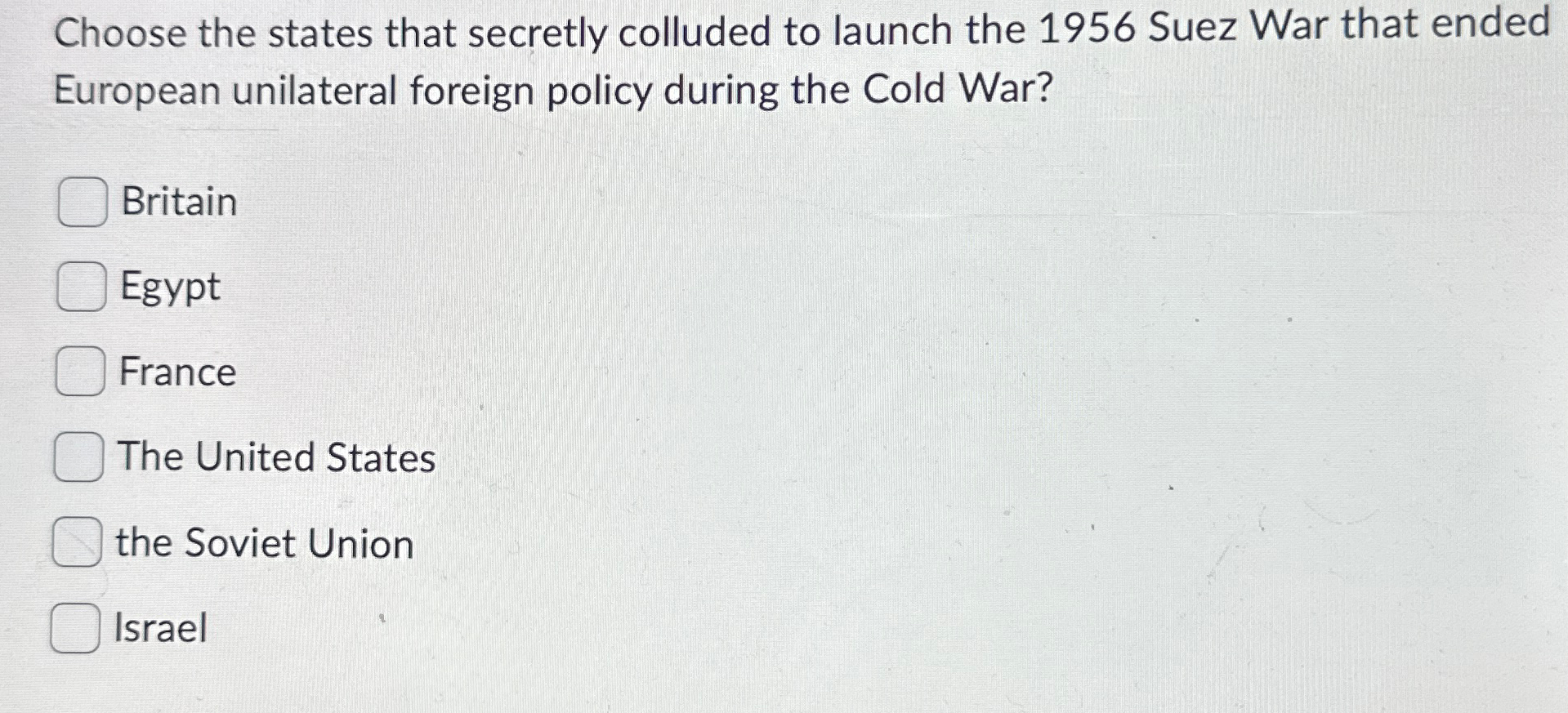 Choose the states that secretly colluded to launch | Chegg.com