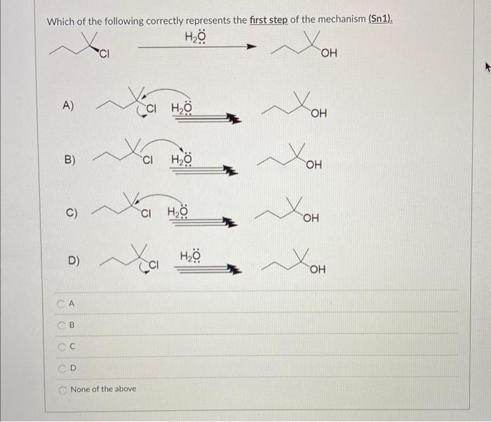 Solved Which of the following correctly represents the first | Chegg.com