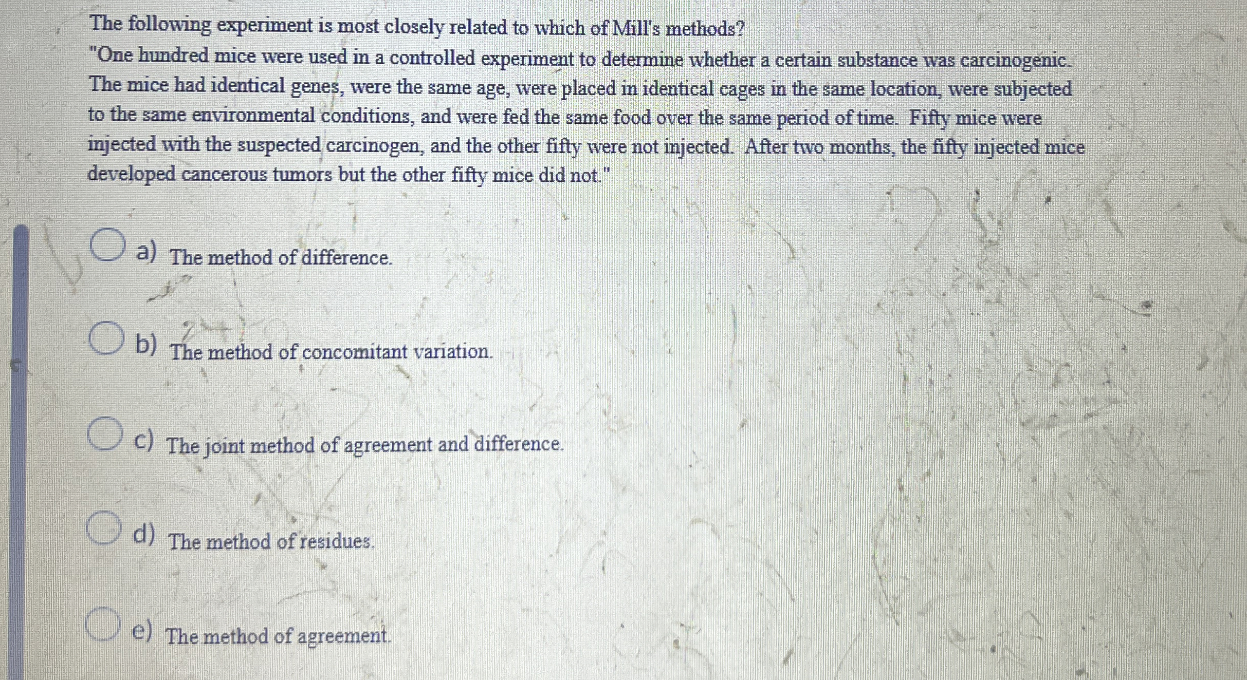 Solved The following experiment is most closely related to | Chegg.com