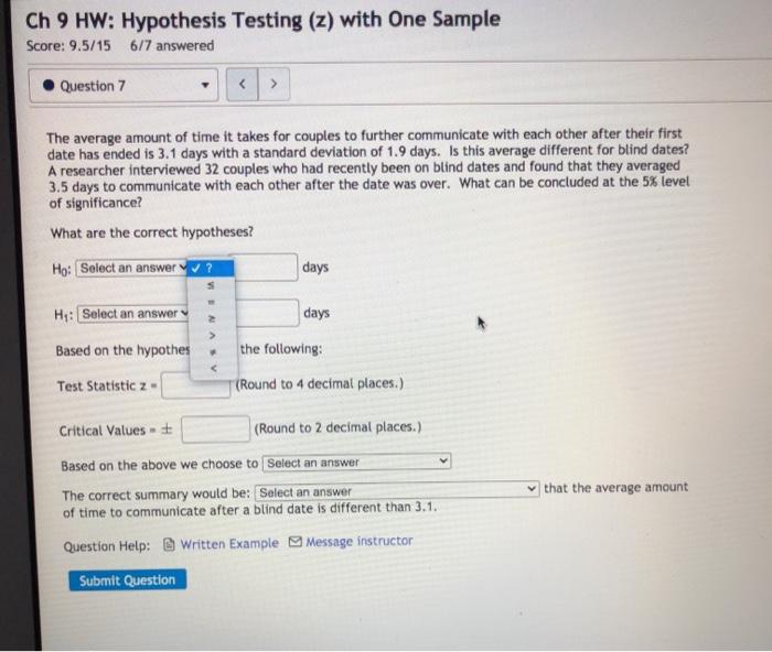 Solved > Question 7 The average amount of time it takes for | Chegg.com
