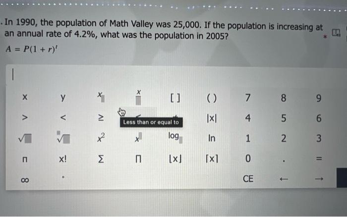 Solved In 1990 , the population of Math Valley was 25,000 . | Chegg.com