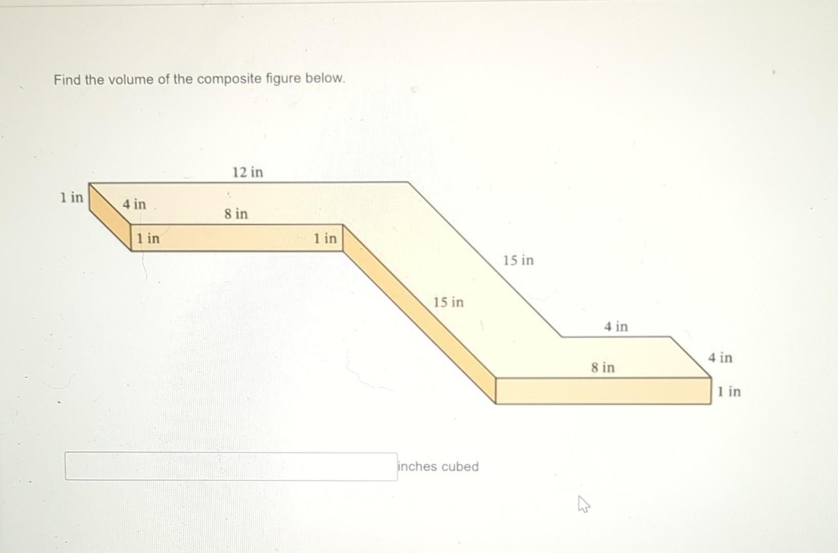 Solved Find the volume of the composite figure below. | Chegg.com
