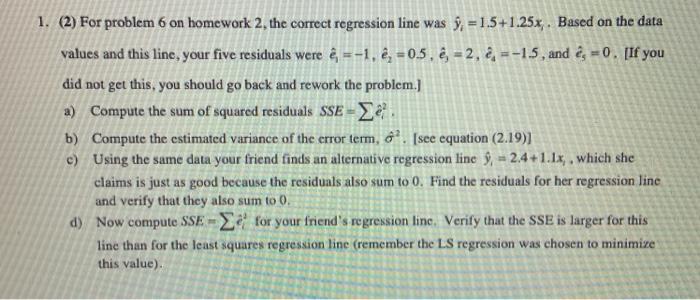 Solved 1 2 For Problem 6 On Homework 2 The Correct Re Chegg Com