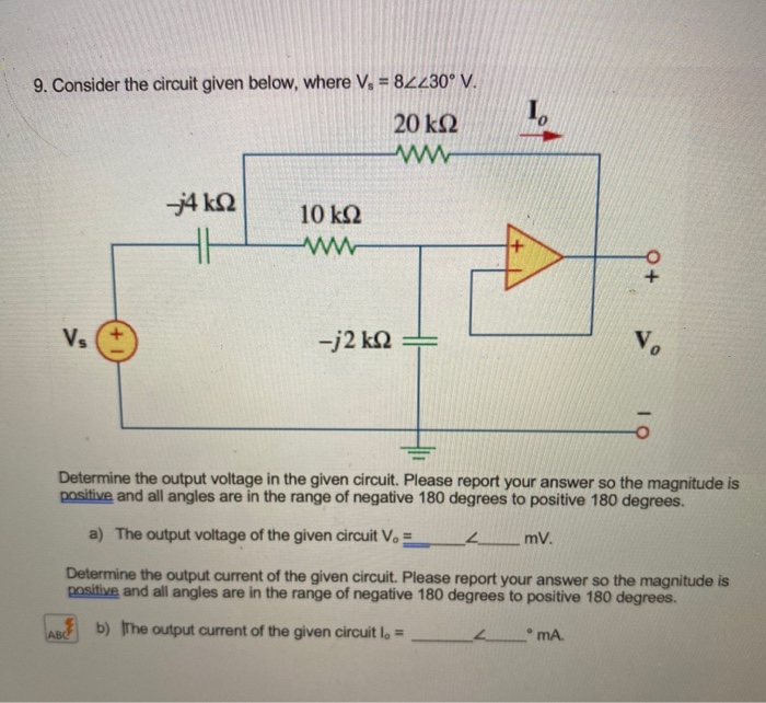 Solved 9. Consider the circuit given below, where Vs = | Chegg.com