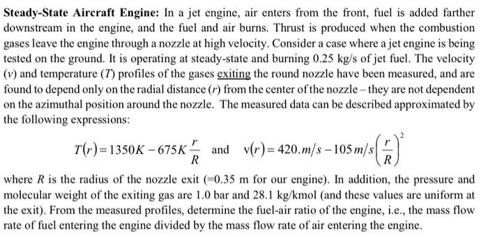 Solved Steady-State Aircraft Engine: In a jet engine, air | Chegg.com