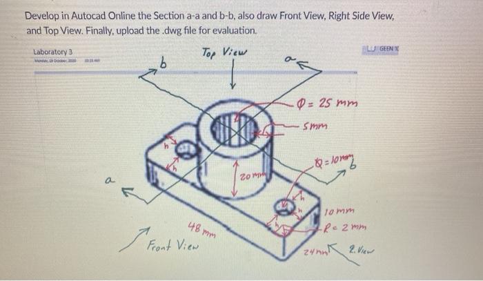 Develop In Autocad Online The Section A-a And B-b, | Chegg.com