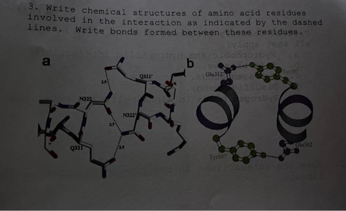Solved 3. Write chemical structures of amino acid residues | Chegg.com