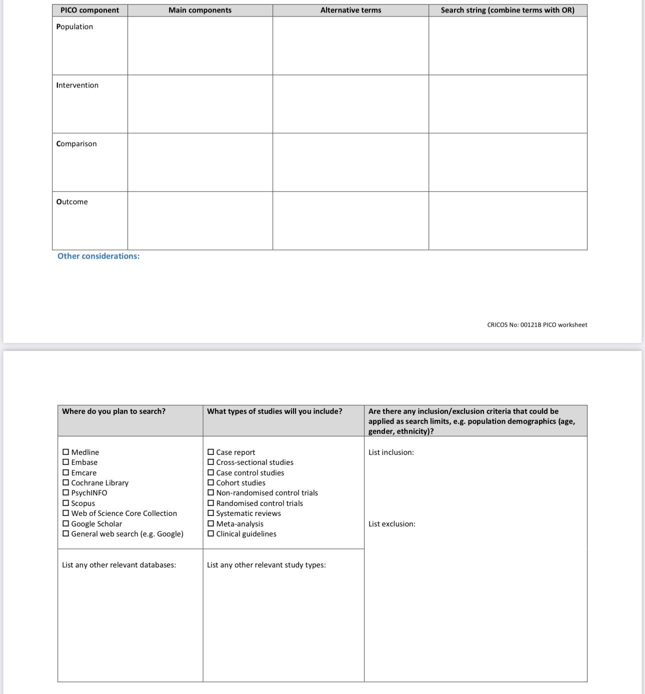 Solved \table[[PICO component,Main components,Alternative | Chegg.com