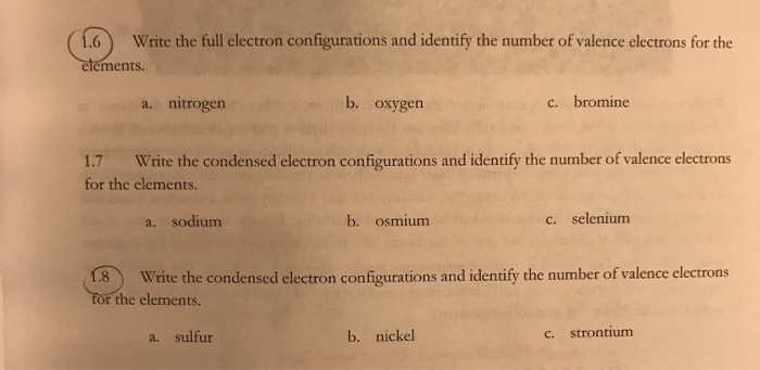 Solved 1.6 Write the full electron configurations and | Chegg.com