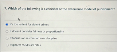 Solved Which of the following is a criticism of the | Chegg.com