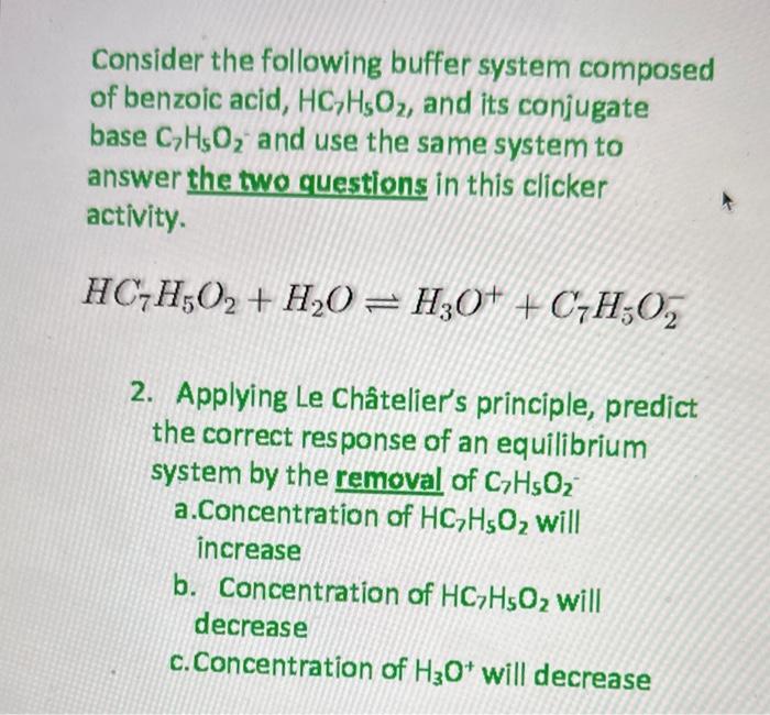 Consider the following buffer system composed of benzoic acid, \( \mathrm{HC}_{7} \mathrm{H}_{5} \mathrm{O}_{2} \), and its c