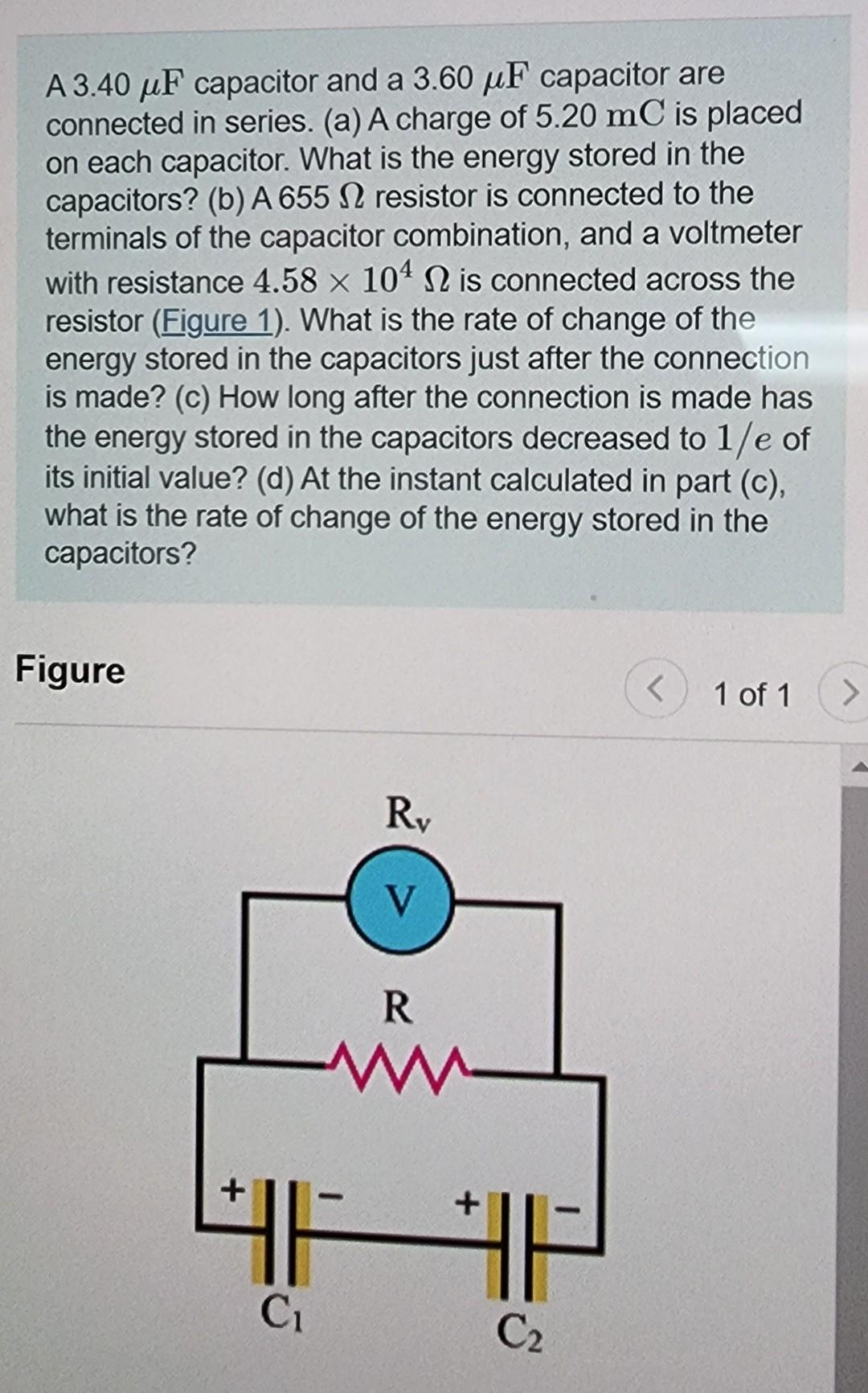 Solved A 3.40μF capacitor and a 3.60μF capacitor are | Chegg.com