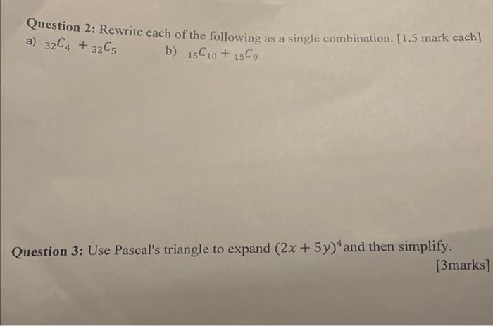 Solved Question 2: Rewrite each of the following as a single | Chegg.com