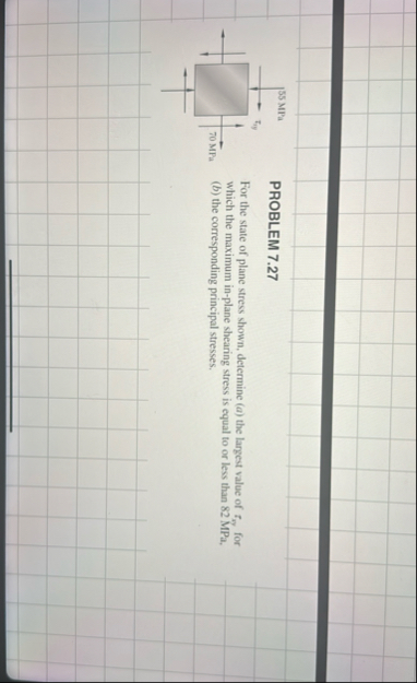 Solved PROBLEM 7.27For the state of plane stress shown, | Chegg.com