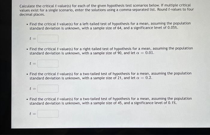 Critical T Score Symbol