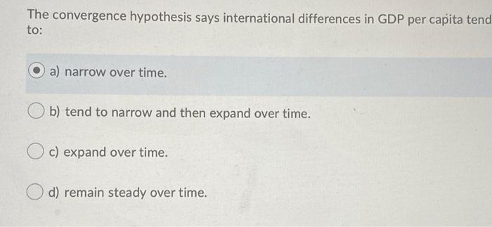 convergence hypothesis says