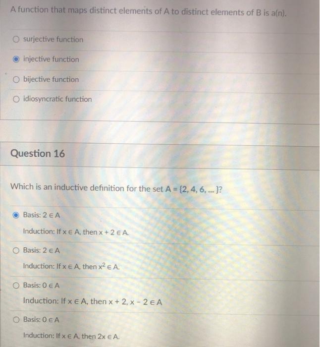 Solved A function that maps distinct elements of A to | Chegg.com