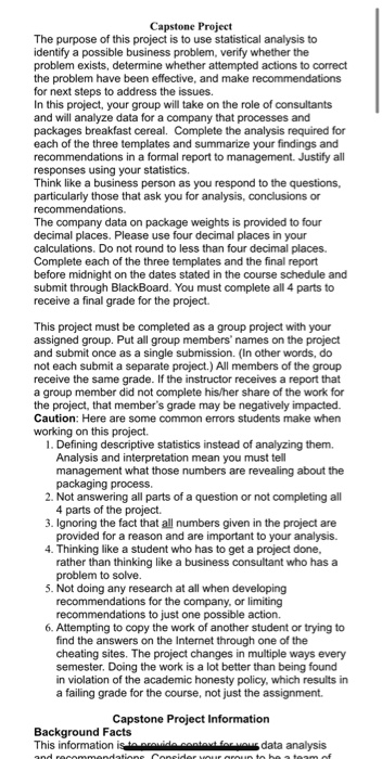 capstone project questions