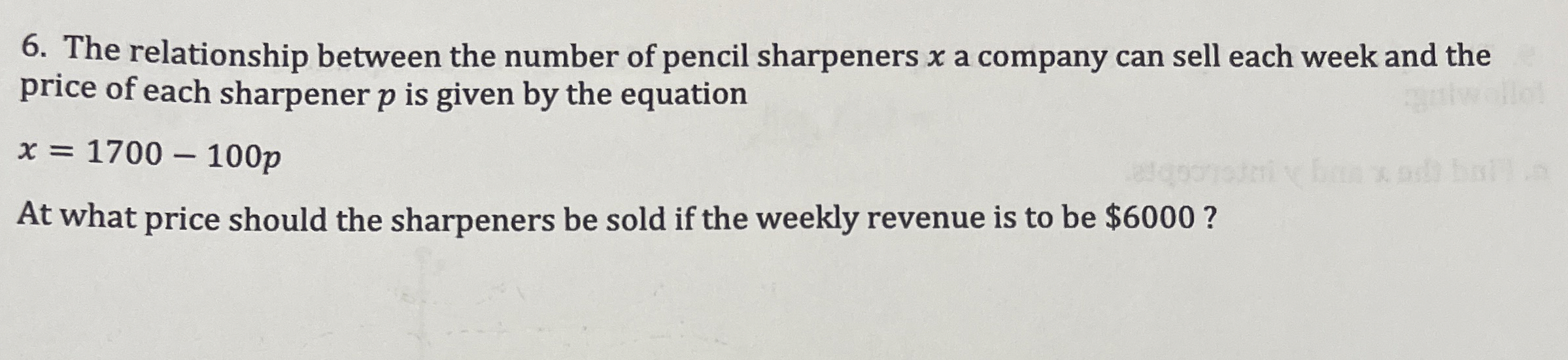 Solved The relationship between the number of pencil | Chegg.com