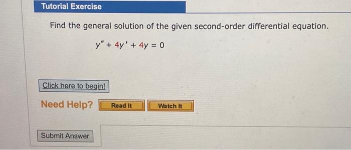 Solved Find the general solution of the given second-order | Chegg.com