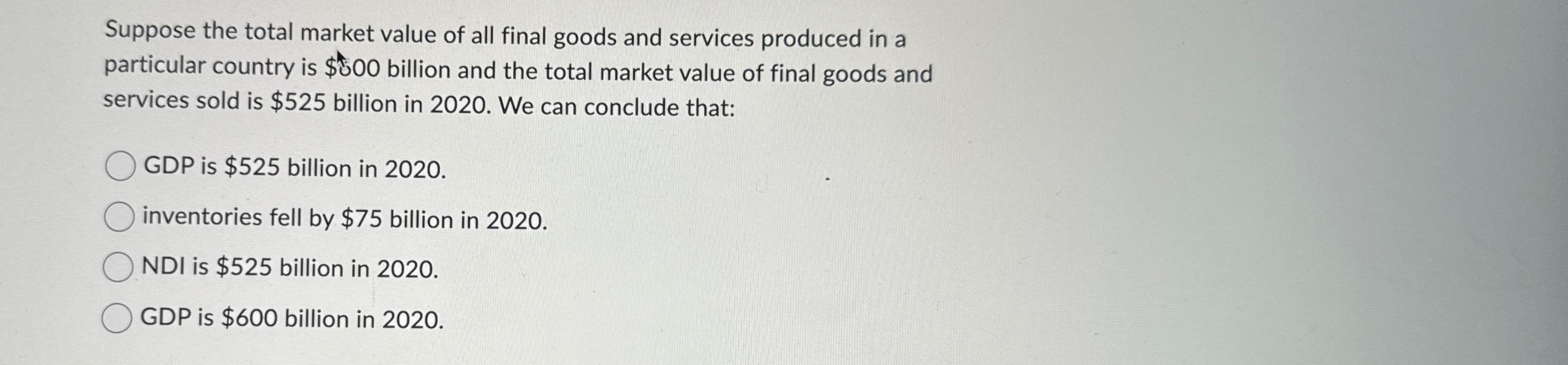 Solved Suppose the total market value of all final goods and | Chegg.com