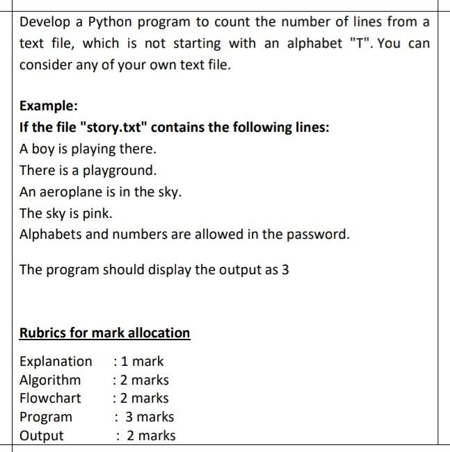 Solved Develop A Python Program To Count The Number Of Lines Chegg Com