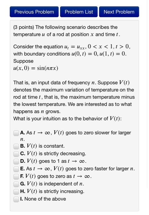 Solved Previous Problem Problem List Next Problem 3 Points Chegg Com