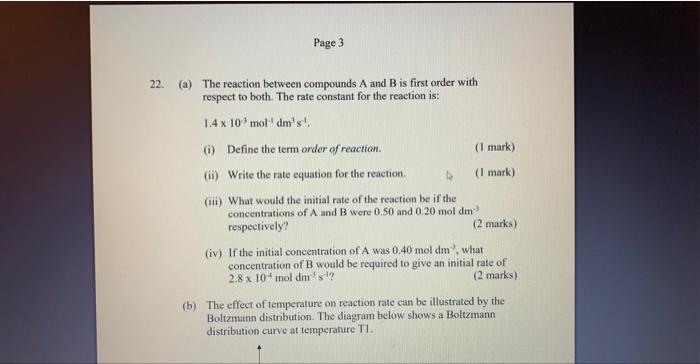 Solved Page 3 22. . (a) The reaction between compounds A and | Chegg.com