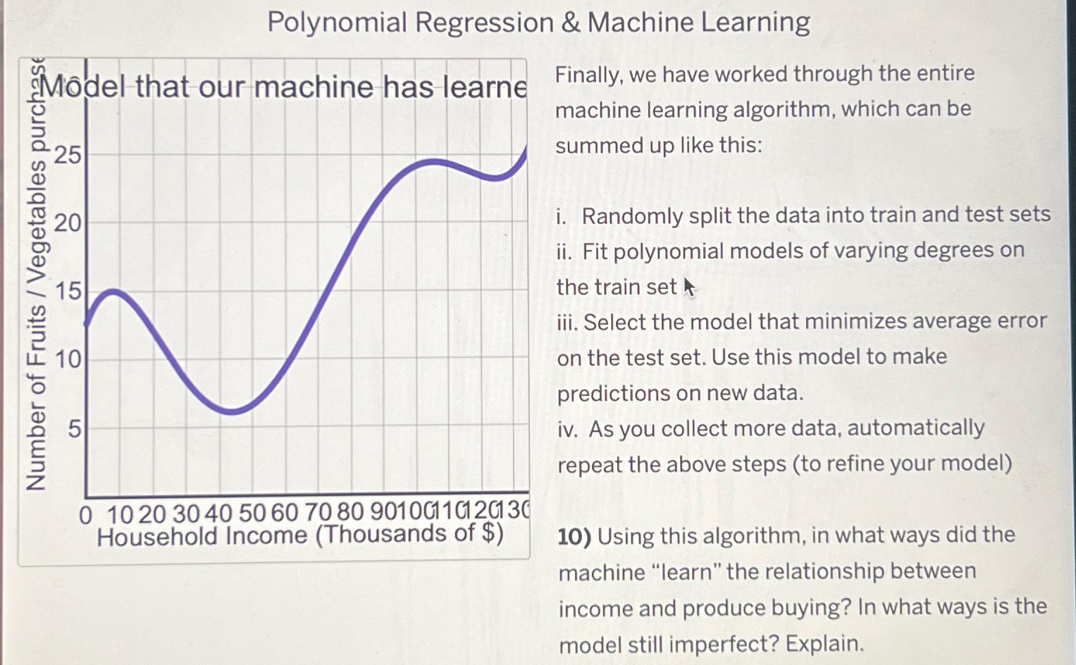 Solved Polynomial Regression & Machine LearningFinally, we | Chegg.com