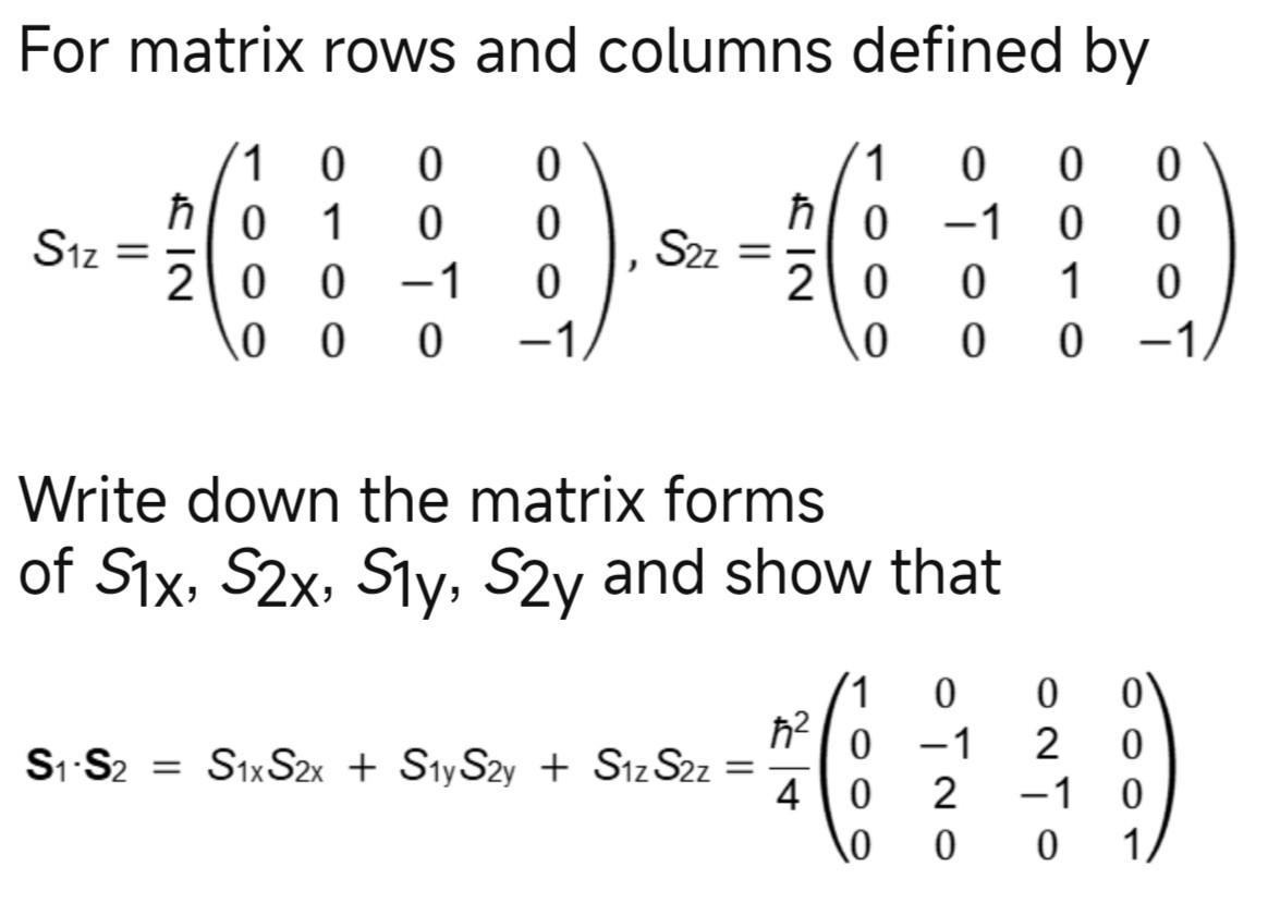 Solved For matrix rows and columns defined by | Chegg.com