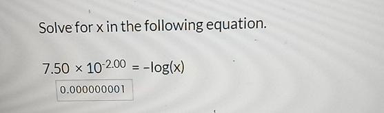 Solved Solve for x ﻿in the following | Chegg.com