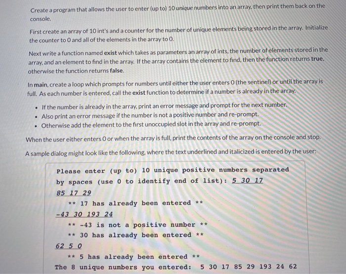 Solved Create a program that allows the user to enter (up | Chegg.com
