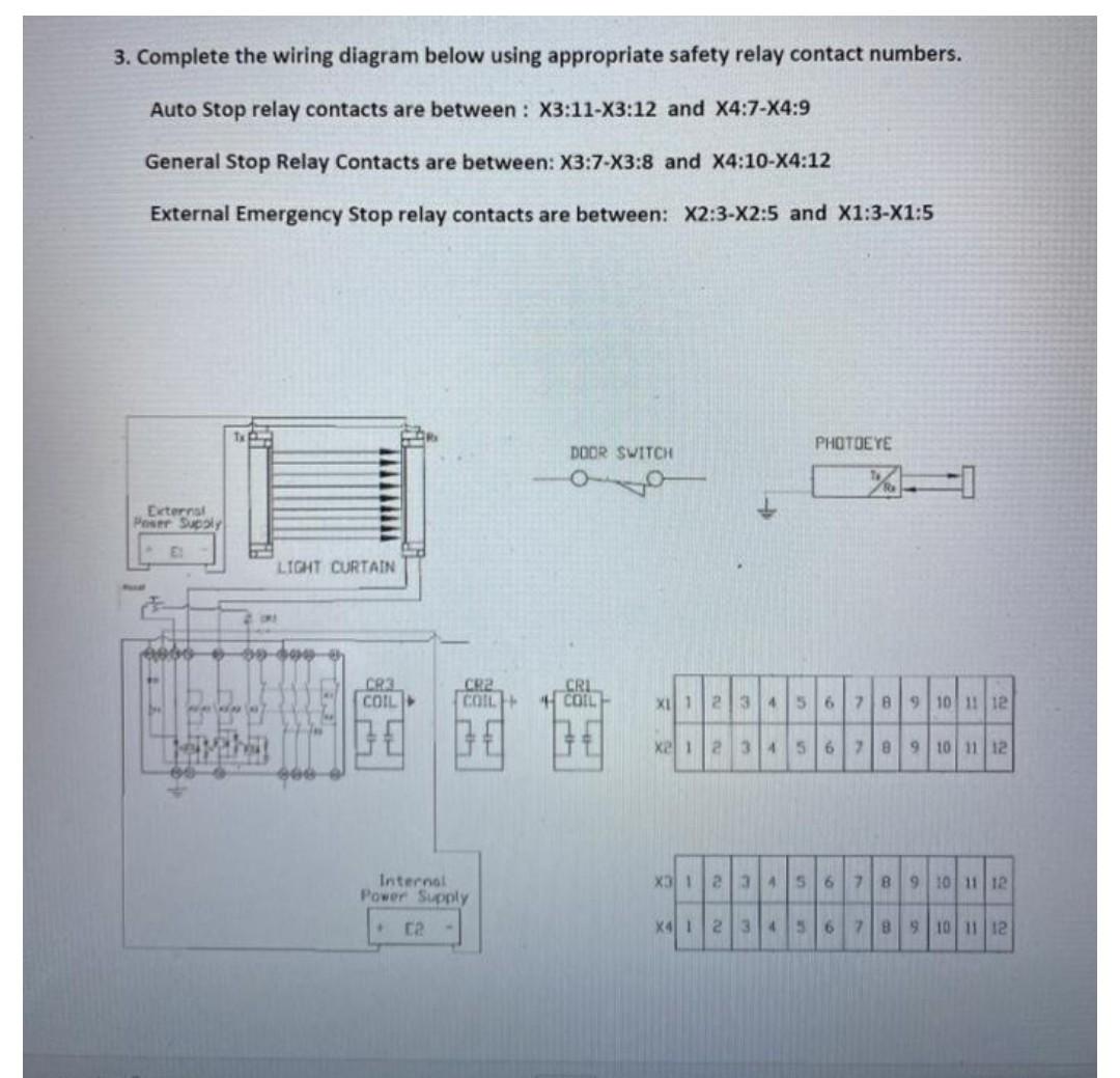 Solved 3. Complete the wiring diagram below using | Chegg.com