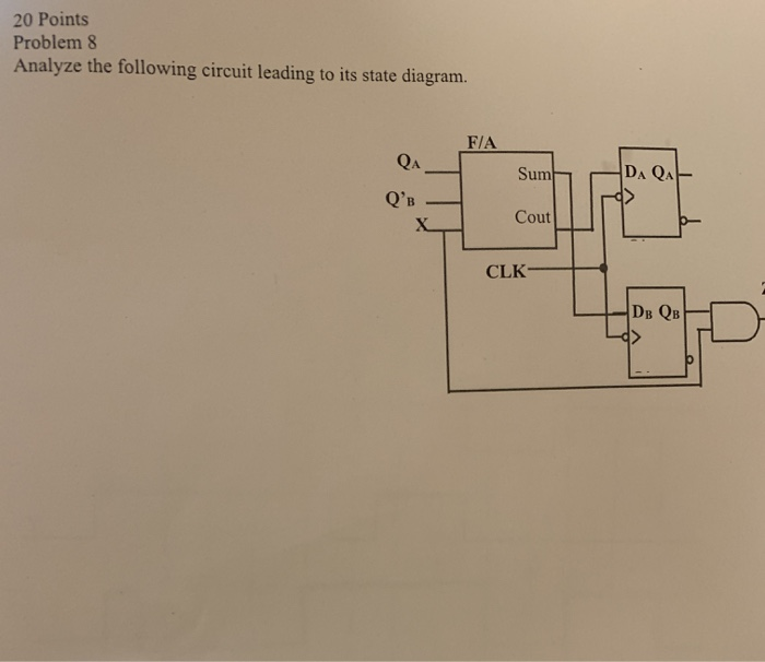 Solved 20 Points Problem 8 Analyze the following circuit | Chegg.com