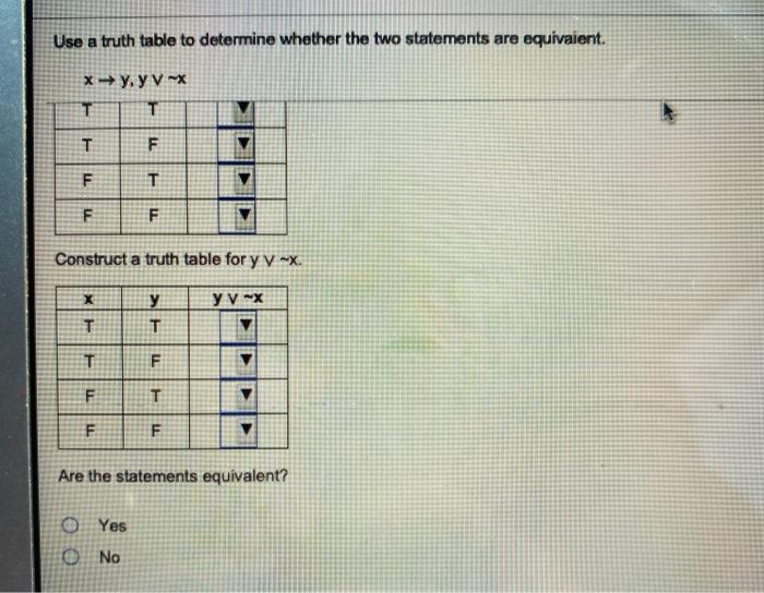 Solved Use a truth table to determine whether the two | Chegg.com
