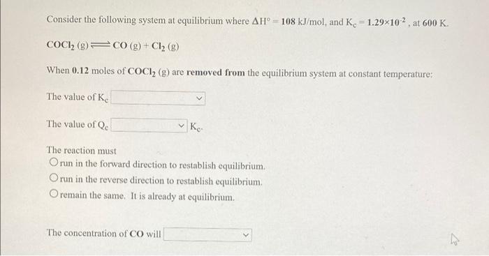 Solved when it ask's for the value of kc and qc the options | Chegg.com