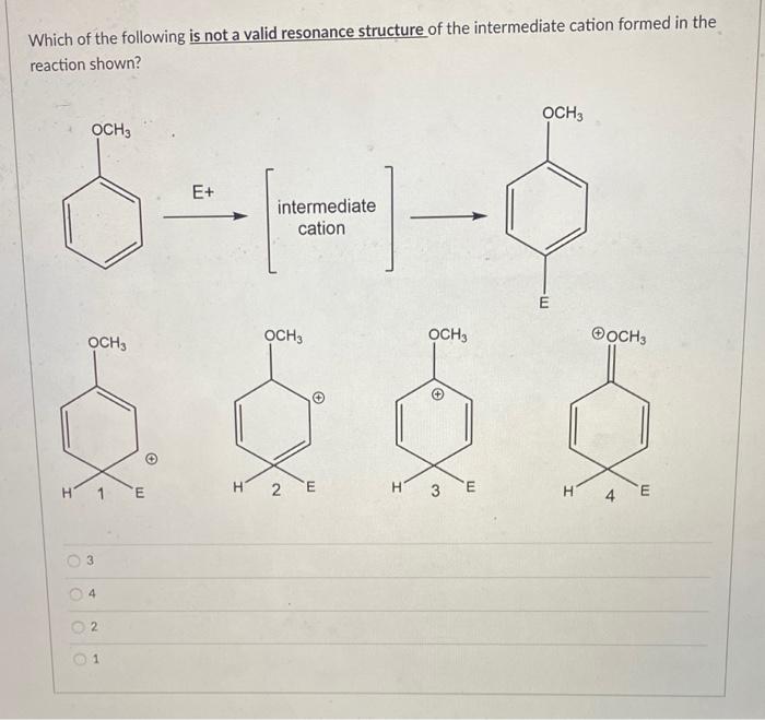 Solved Which of the following is not a valid resonance | Chegg.com
