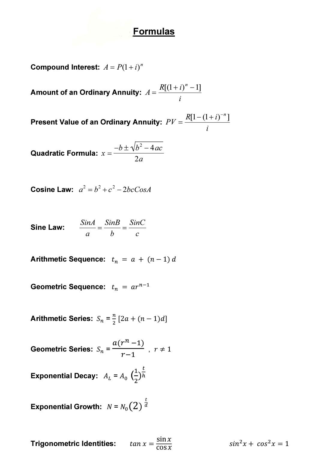 Solved Compound Interest: A=P(1+i)n Amount of an Ordinary | Chegg.com