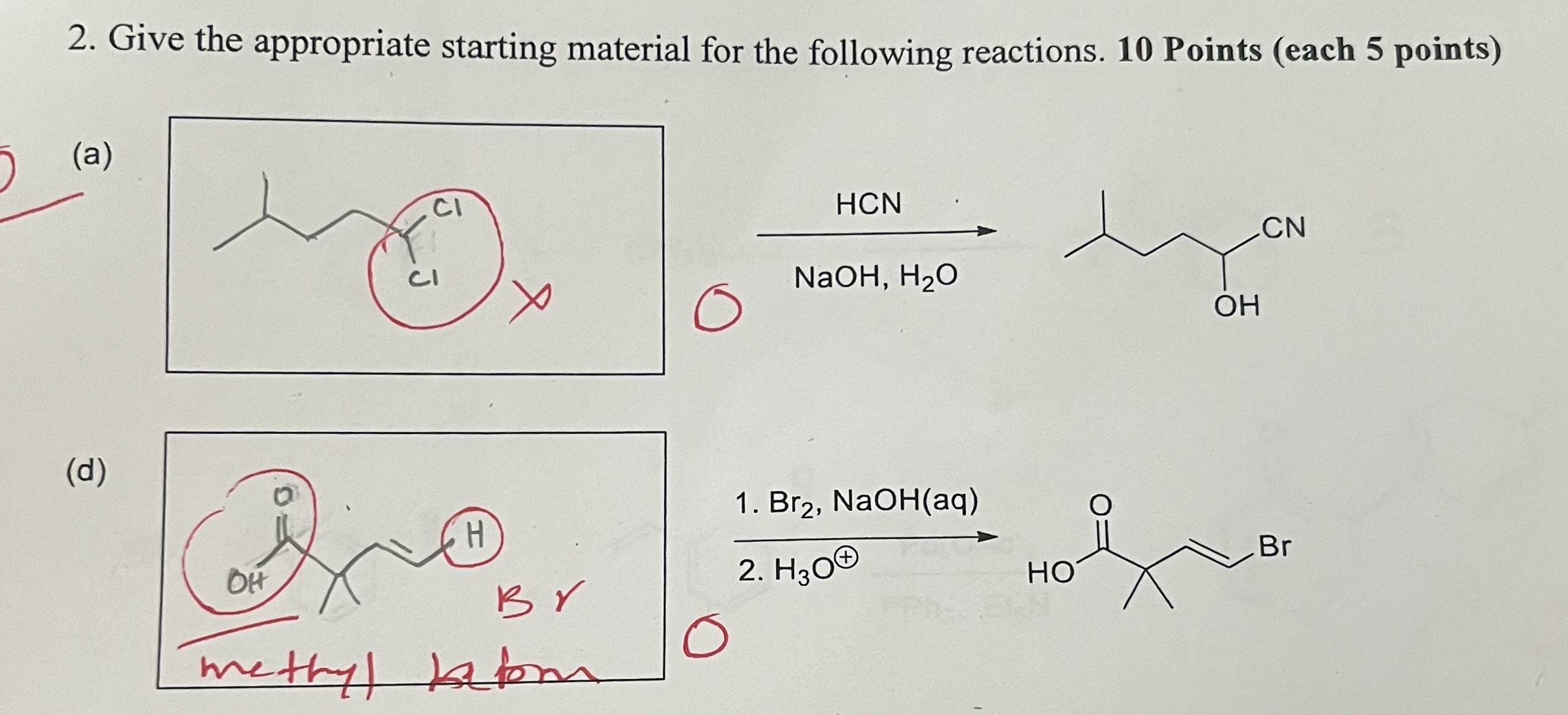 Solved Give the appropriate starting material for the | Chegg.com