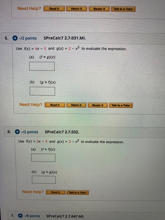 Solved Need Help? Read It Watch It Master Talk to a Tutor 5. | Chegg.com