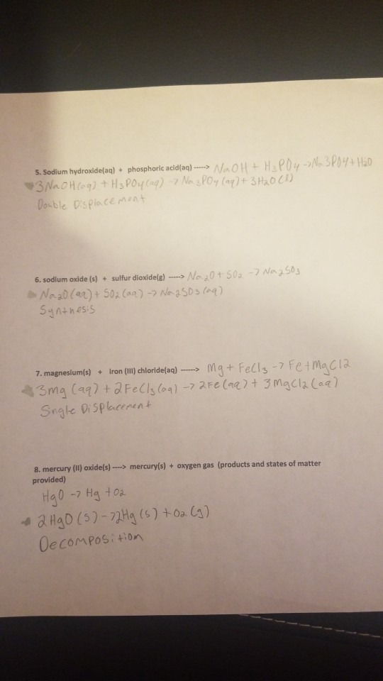 Solved Also identify the type of reaction for each. Remember | Chegg.com