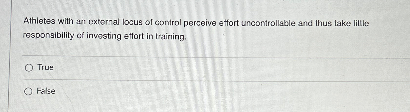 Solved Athletes with an external locus of control perceive | Chegg.com