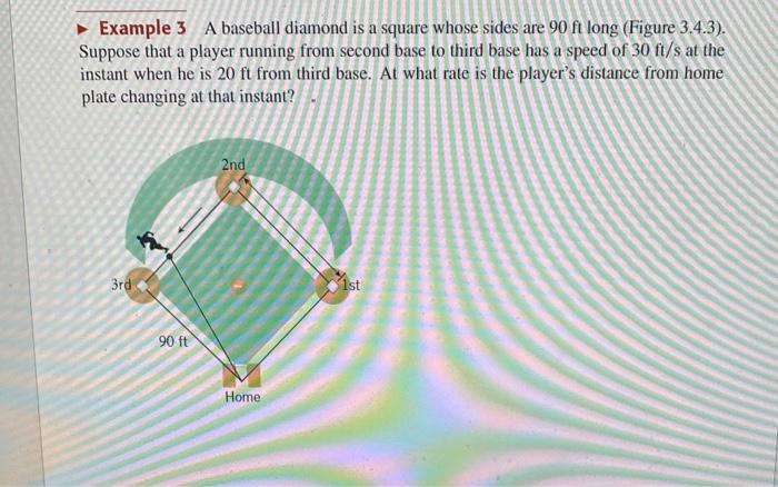 Solved Example 3 A baseball diamond is a square whose sides | Chegg.com