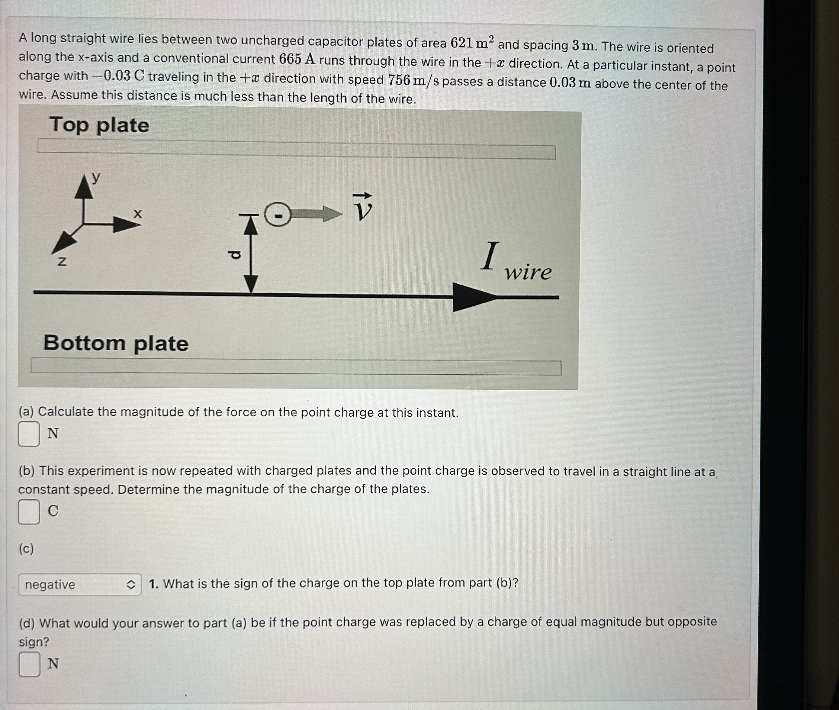 Solved A long straight wire lies between two uncharged | Chegg.com