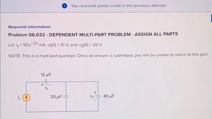 Solved - You Received Partial Credit In The Previous | Chegg.com